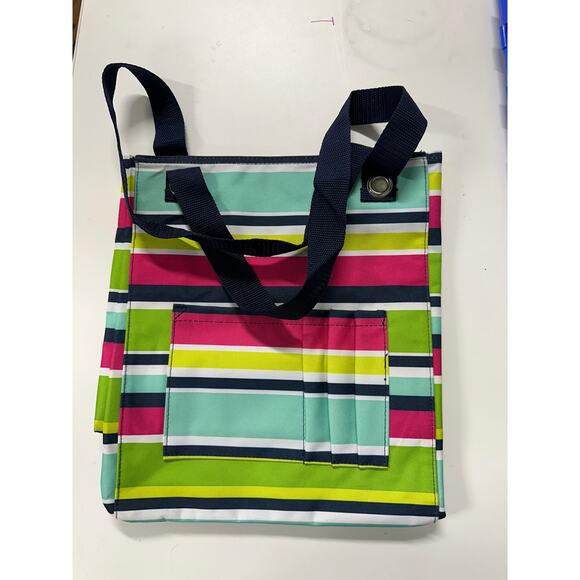 Thirty-One Tall Organizing Tote Preppy Pop Colorful Stripe - Picture 5 of 7